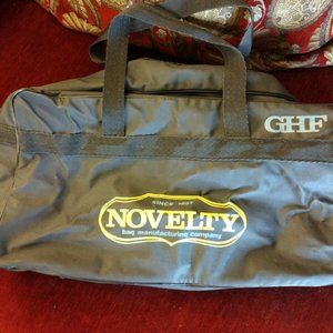NOVELTY Brand Black Canvas Duffle Bag Carry On Travel Bag  - VINTAGE
